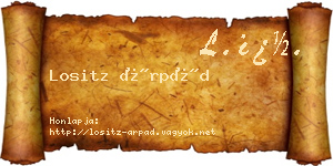 Lositz Árpád névjegykártya